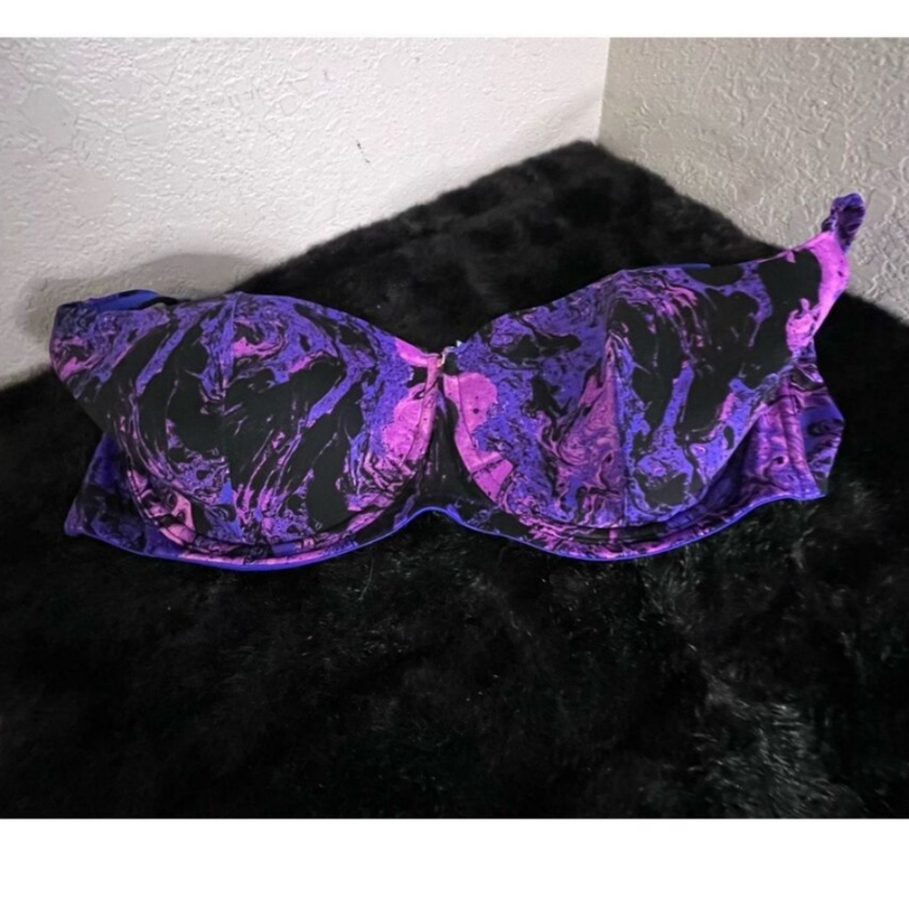 Cacique Microfiber Scoop Balconette Bra purple 46dd - Picture 2 of 5